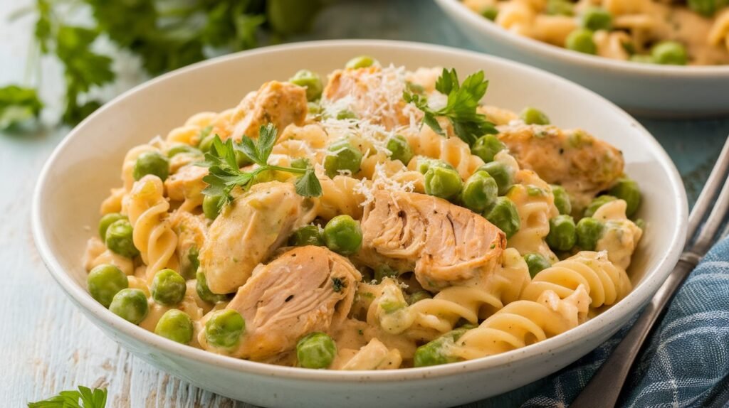 Creamy Chicken and Peas Pasta