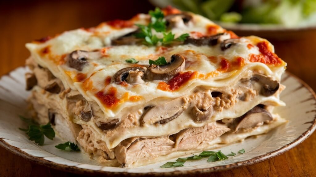 Chicken and Mushroom White Lasagna