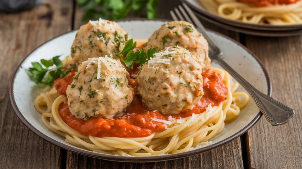 Creamy Garlic Parmesan Chicken Meatballs