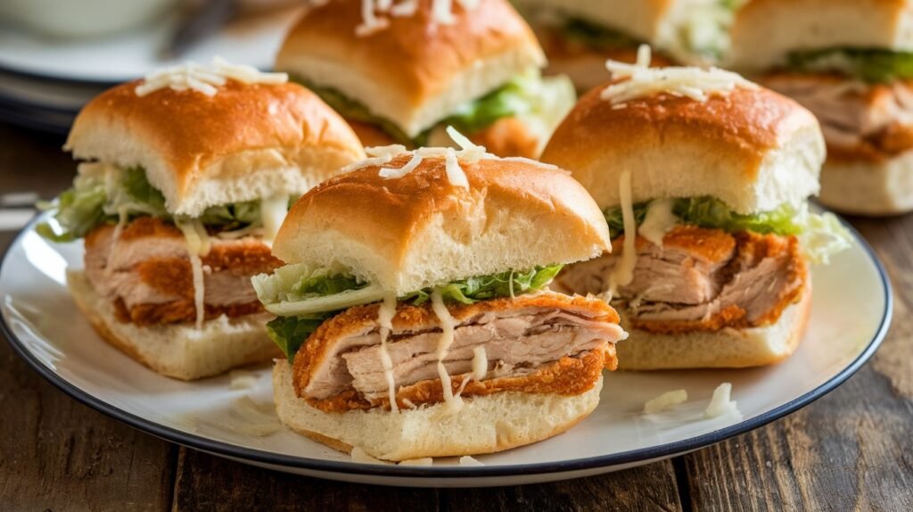 Crispy Chicken Caesar Sliders