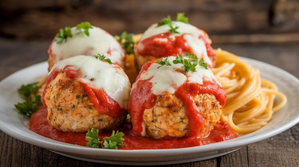 Baked Chicken Parmesan Meatballs