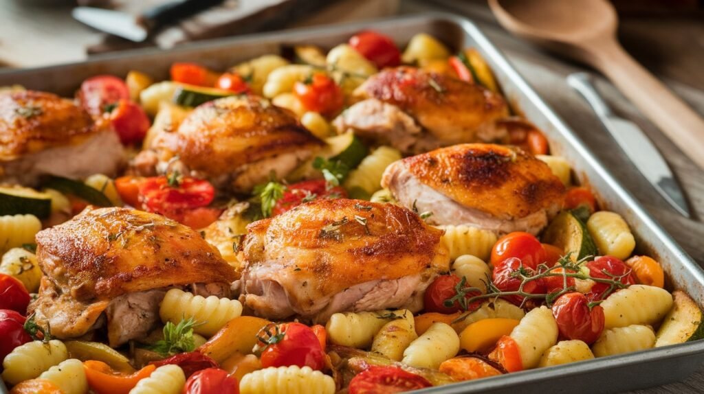 Chicken and Gnocchi Sheet Pan Bake
