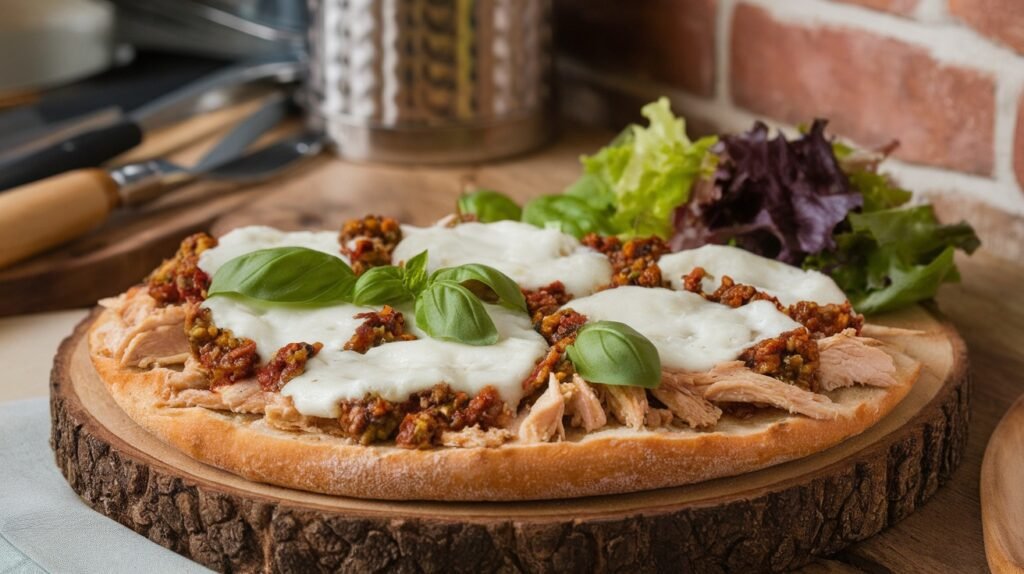 Chicken and Olive Tapenade Flatbread