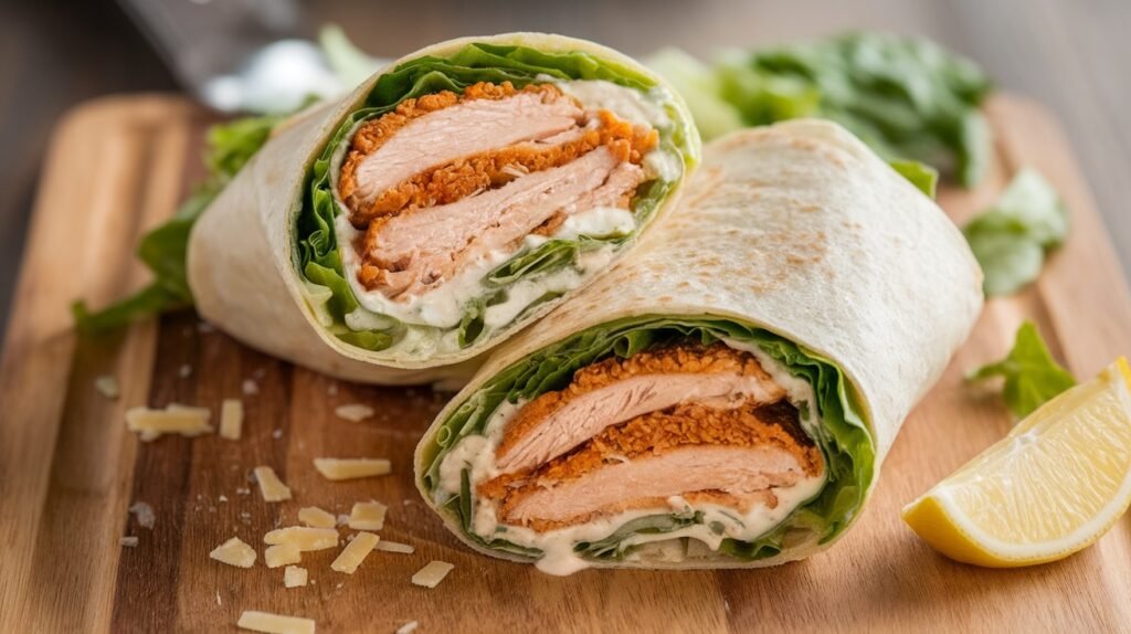 Crispy Chicken Caesar Wraps