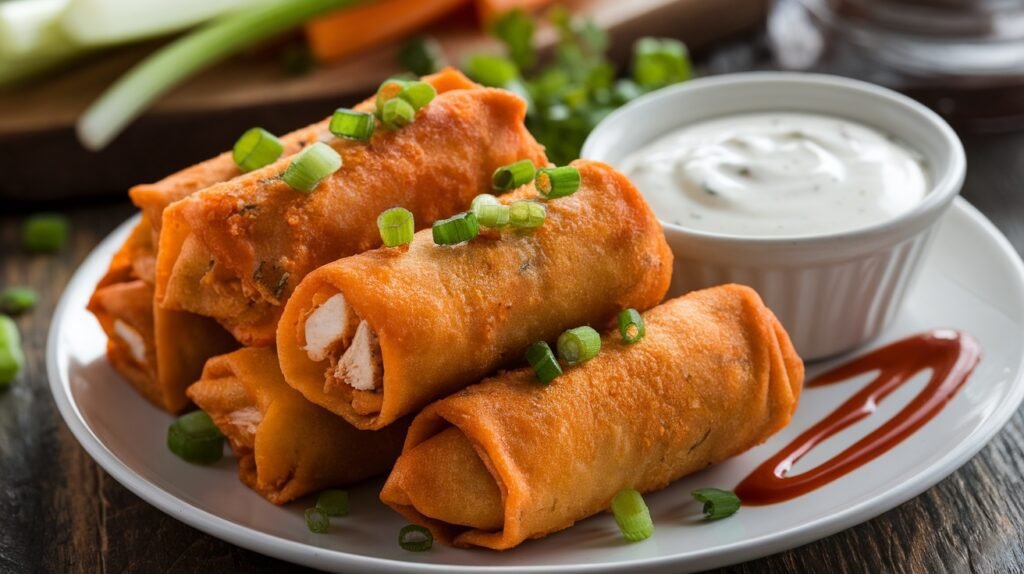 Crispy Buffalo Chicken Egg Rolls