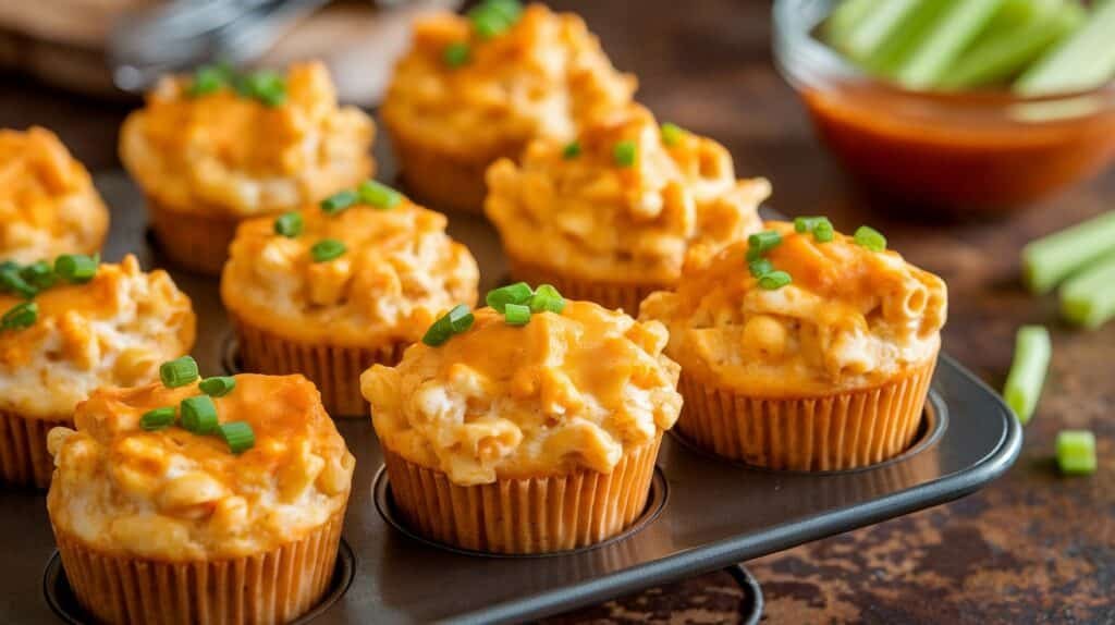 Buffalo Chicken Mac Muffins