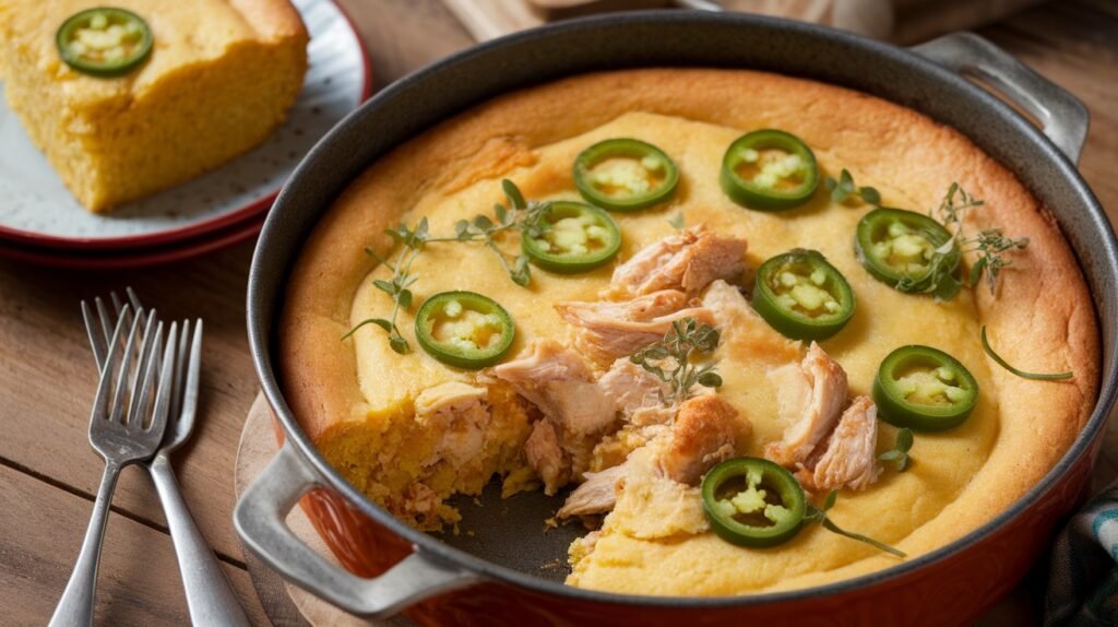 Chicken and Jalapeño Cornbread Bake