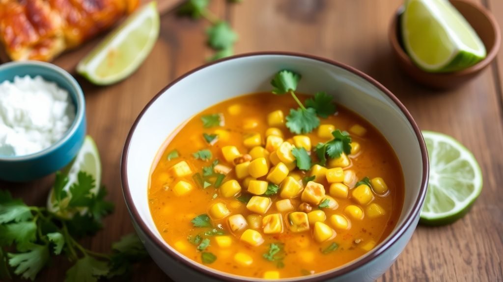 Fire-Roasted Corn and Poblano Soup
