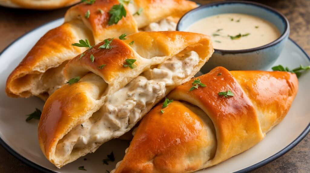 Chicken Alfredo Crescent Calzones