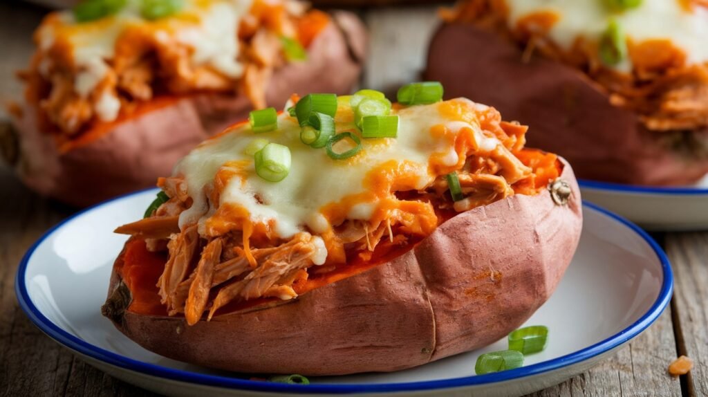 BBQ Chicken Stuffed Sweet Potatoes