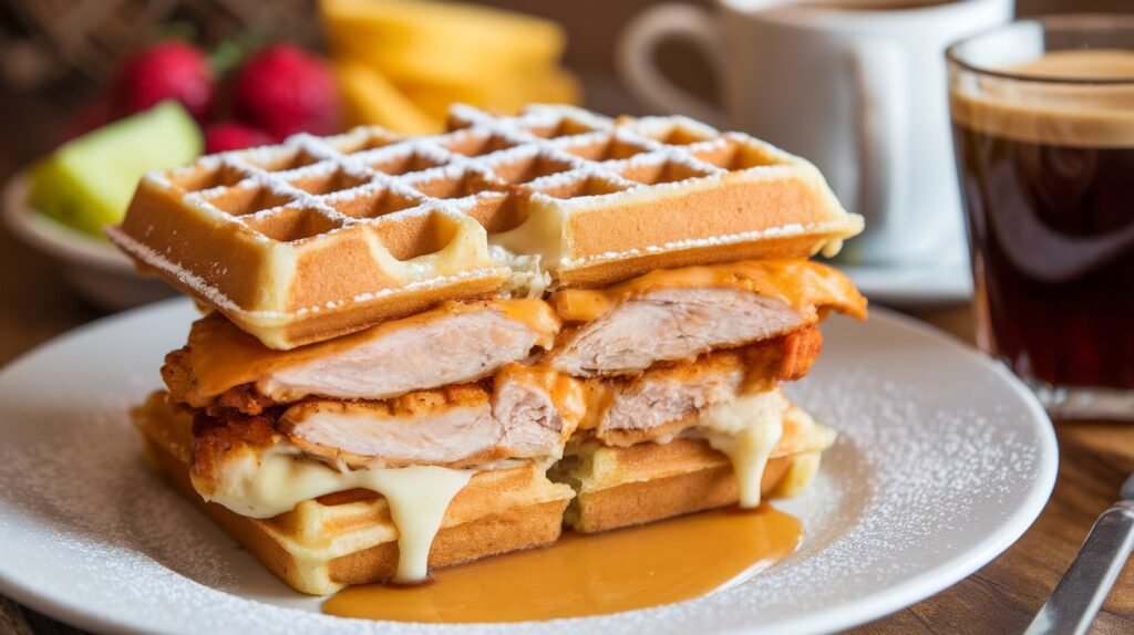 Chicken and Cheddar Waffle Sandwiches