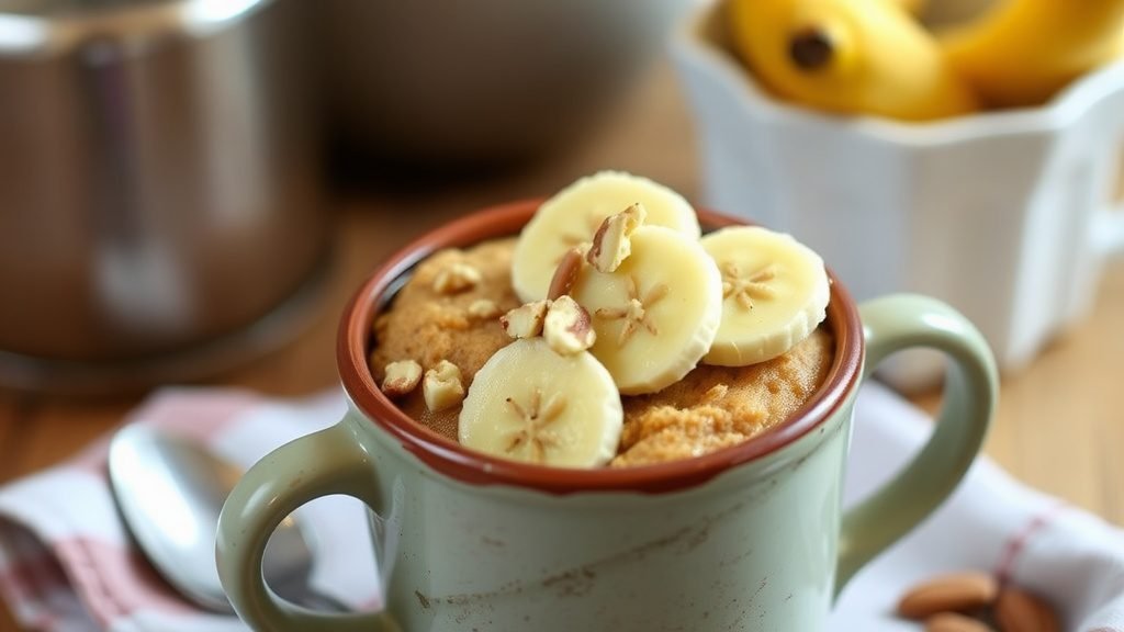 Almond Butter Banana Mug Cake