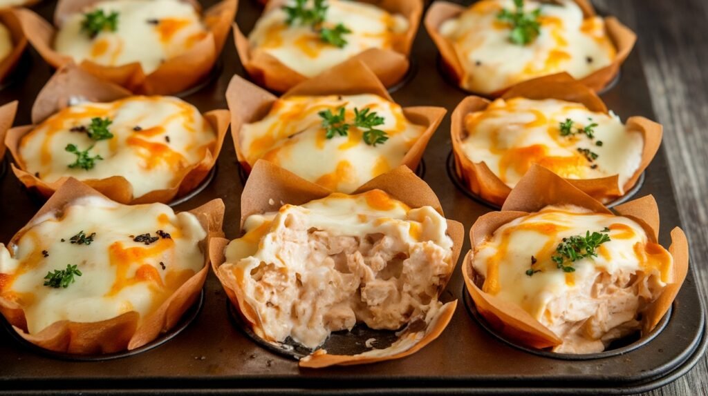 Chicken Alfredo Muffin Tin Cups