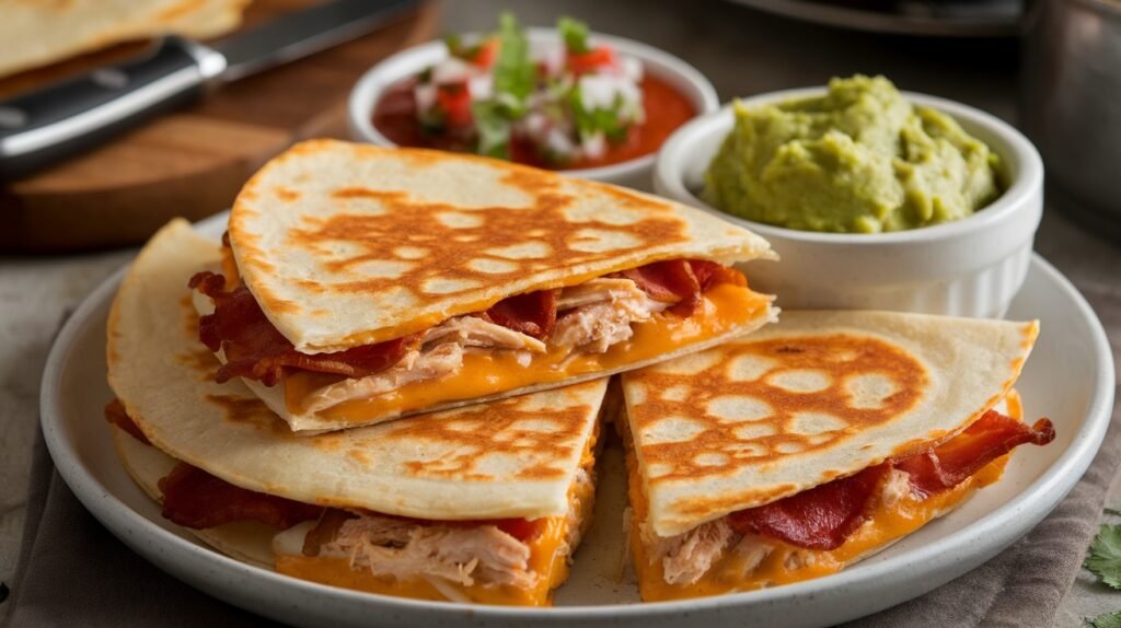 Chicken Bacon Cheddar Quesadilla Melts