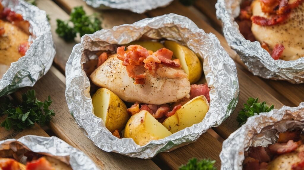 Chicken Bacon Potato Foil Packets