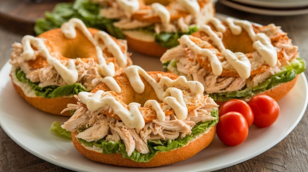 Chicken Caesar Pizza Bagels