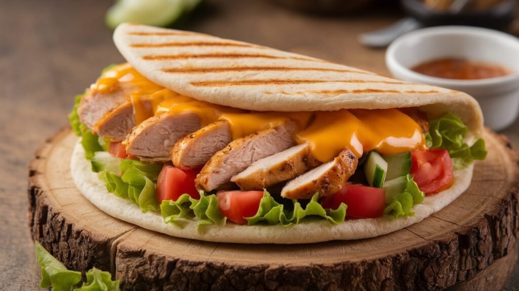 Chicken and Cheddar Grilled Pitas