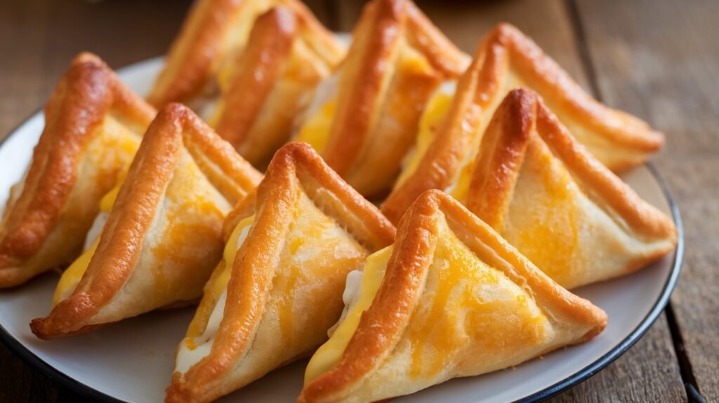 Chicken and Cheese Puff Triangles