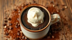 Dark Rum Chocolate Mug Cake