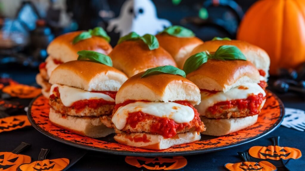 Halloween Chicken Parmesan Sliders Recipe
