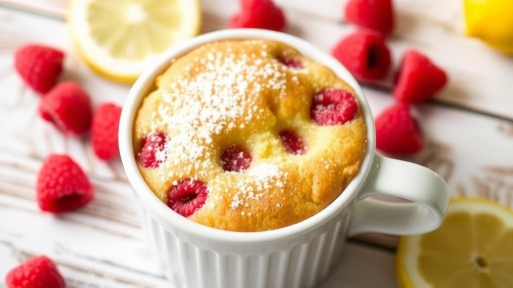 Raspberry Lemon Mug Cake