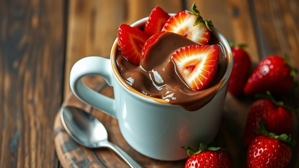 Strawberry Nutella Mug Cake