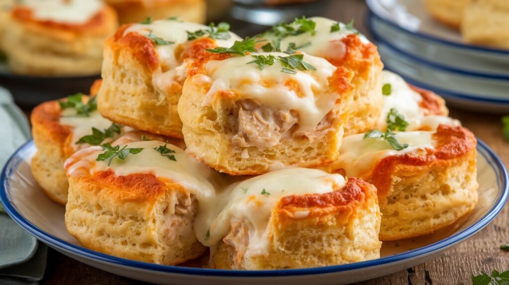 Chicken Alfredo Biscuit Cups