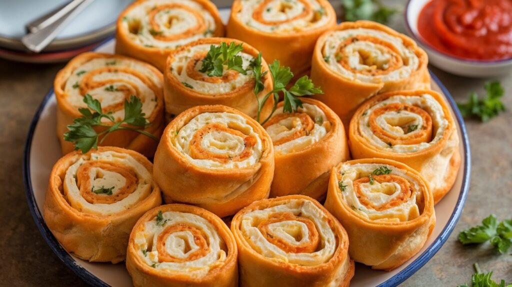 Chicken Alfredo Crescent Pinwheels
