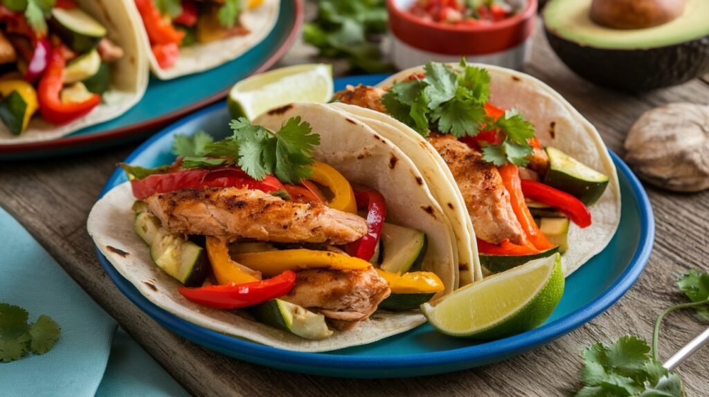 Chicken and Roasted Veggie Tacos