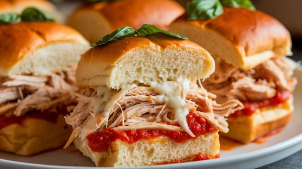 Shredded Chicken Parm Sliders