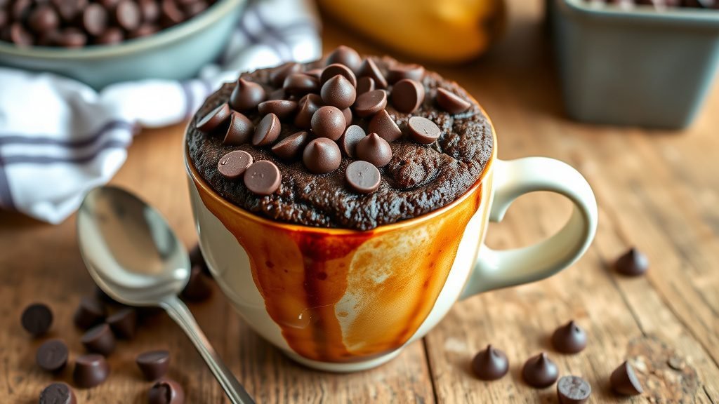 Chocolate Banana Protein Mug Cake