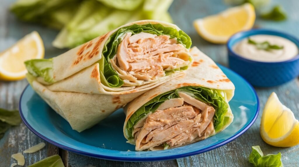 Chicken Caesar Pasta Wraps