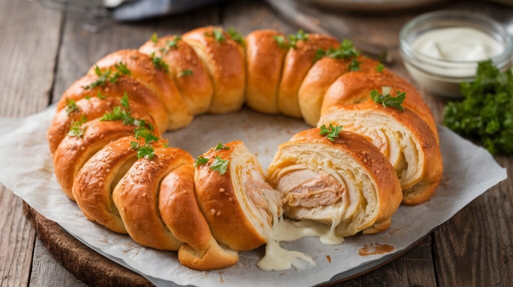 Chicken and Cheddar Crescent Braids