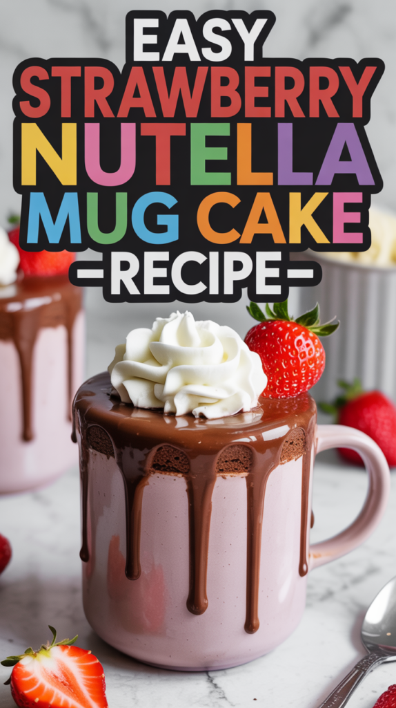 Decadent Strawberry Nutella Mug Cake