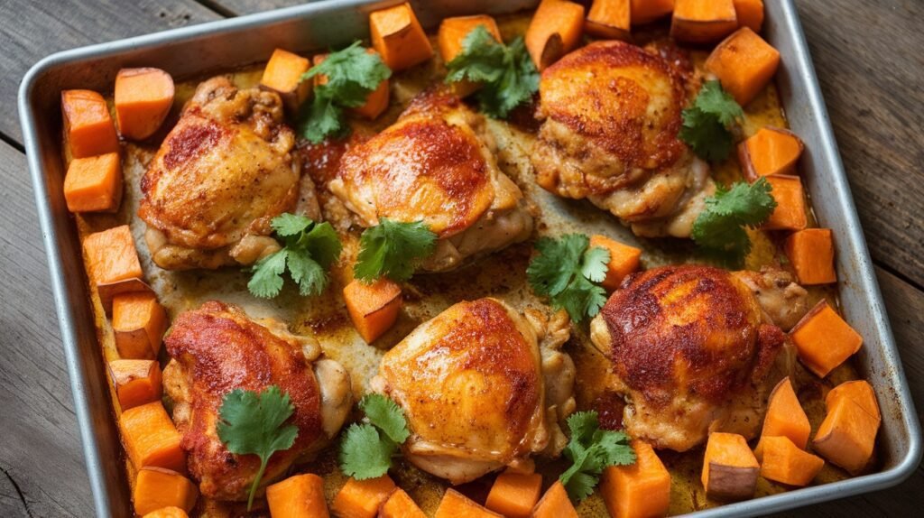 Sheet-Pan Harissa Chicken & Sweet Potatoes