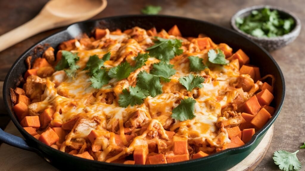 Sweet Potato Chicken Enchilada Skillet