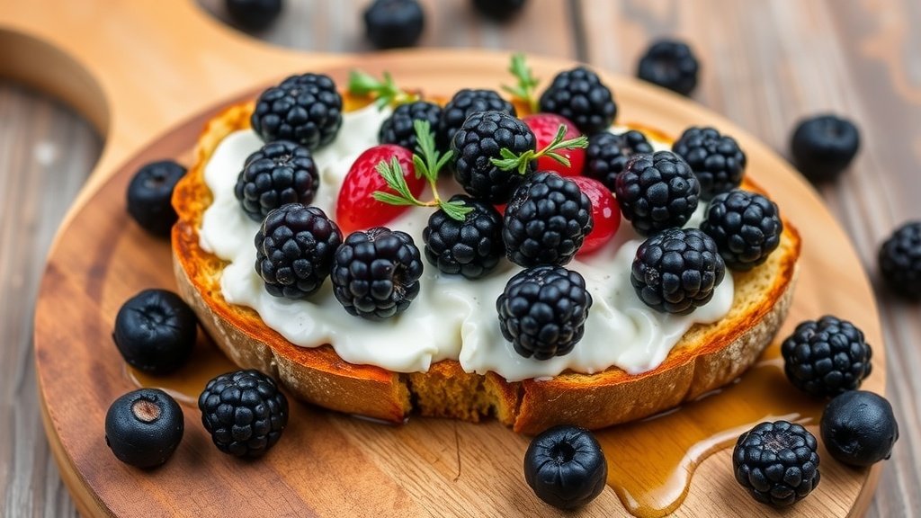 Blackberry, Thyme, and Ricotta Toast