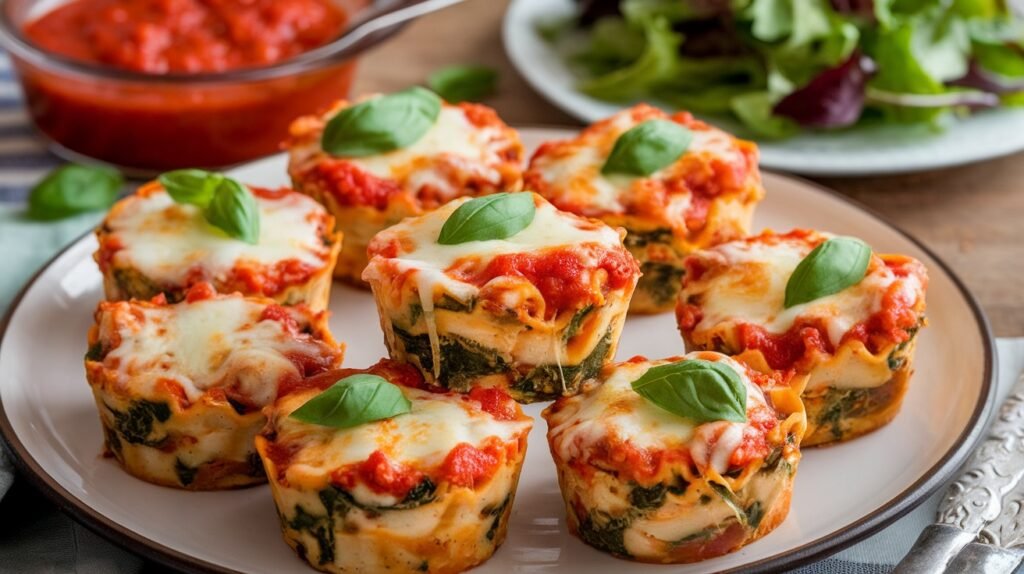 Chicken Spinach Lasagna Cups