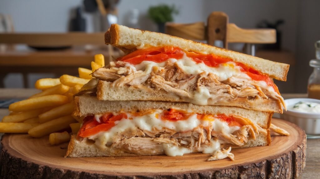 Chicken and Roasted Pepper Cheese Melts