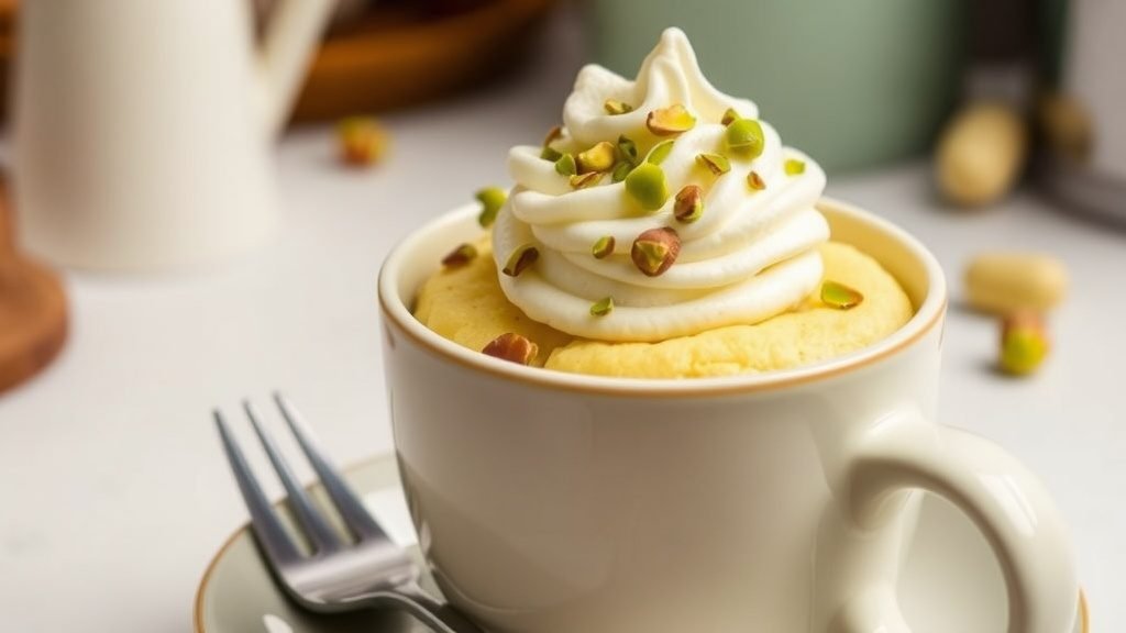 Rosewater Pistachio Mug Cake