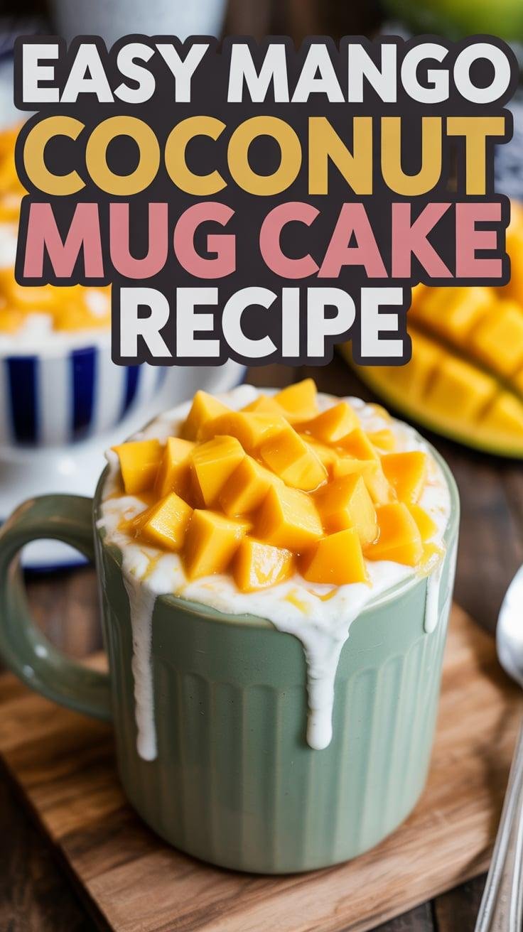 Mango Coconut Mug Cake