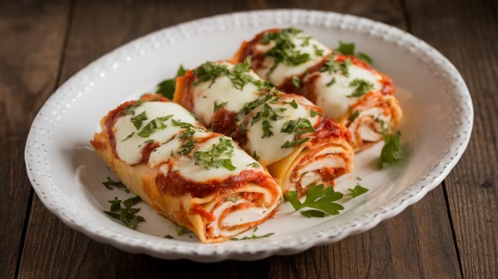 Chicken Marsala Pasta Rolls