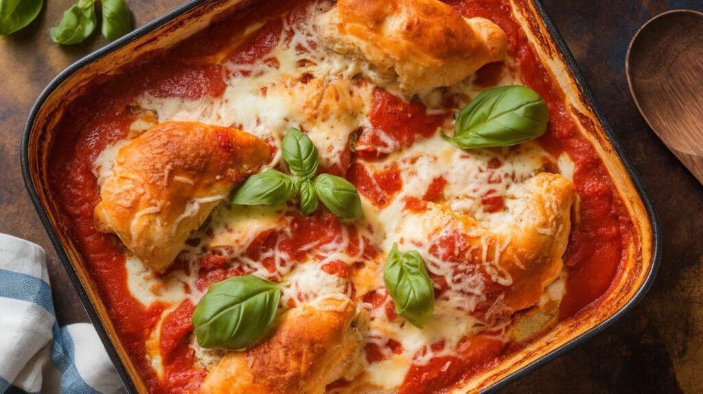 Chicken Parmesan Crescent Bake