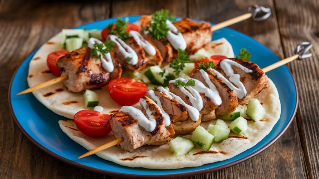 Chicken Souvlaki Flatbreads