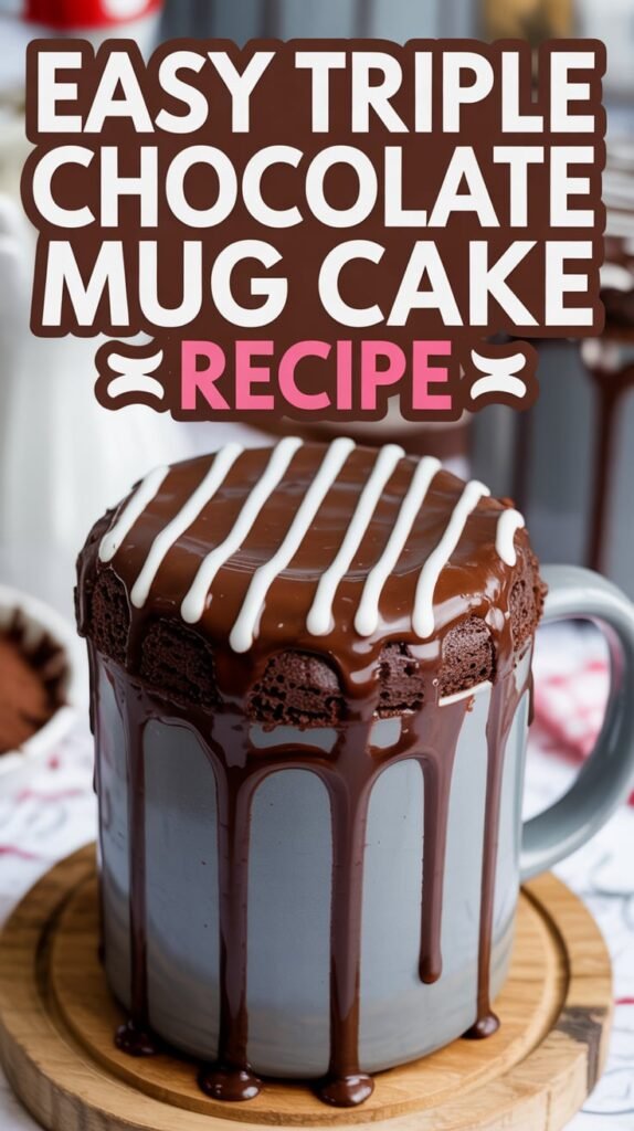 Decadent Triple Chocolate Mug Cake
