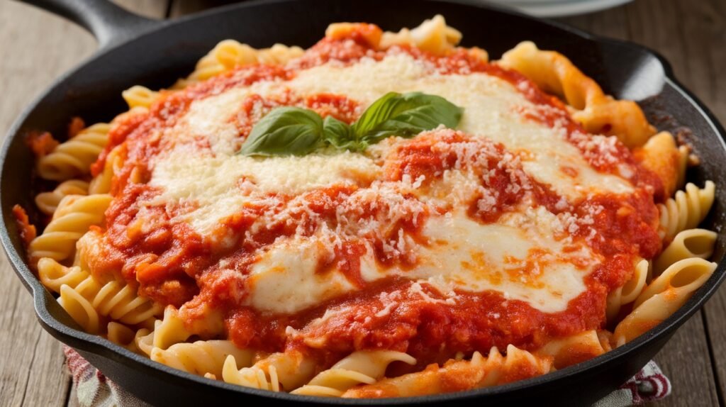Chicken Parmesan Pasta Skillet Melt