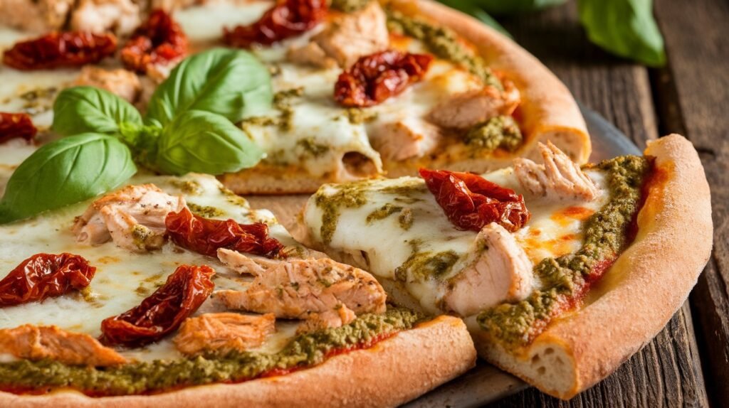 Chicken Pesto and Sundried Tomato Pizza