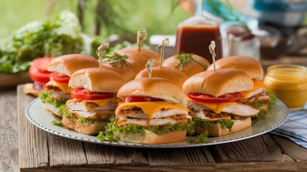 Chicken and Cheddar Grilled Sliders