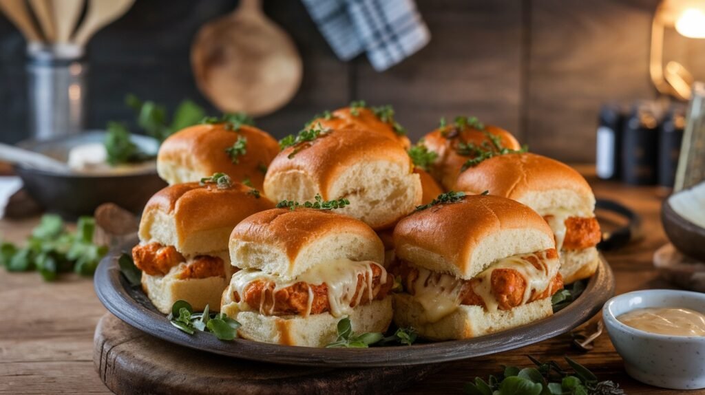 Chicken Cheese Sliders On Hawaiian Rolls