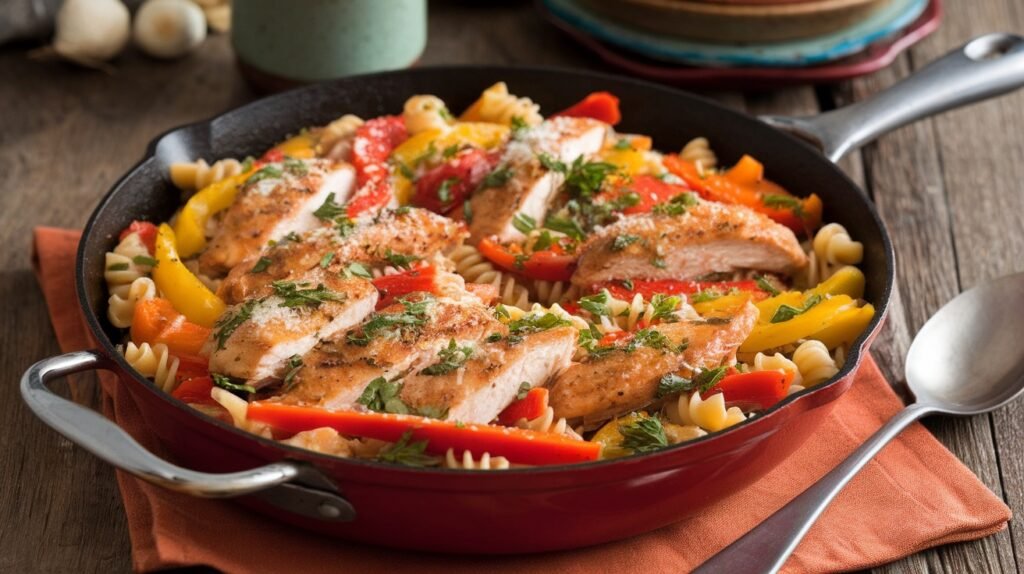 Chicken and Pepper Pasta Skillet